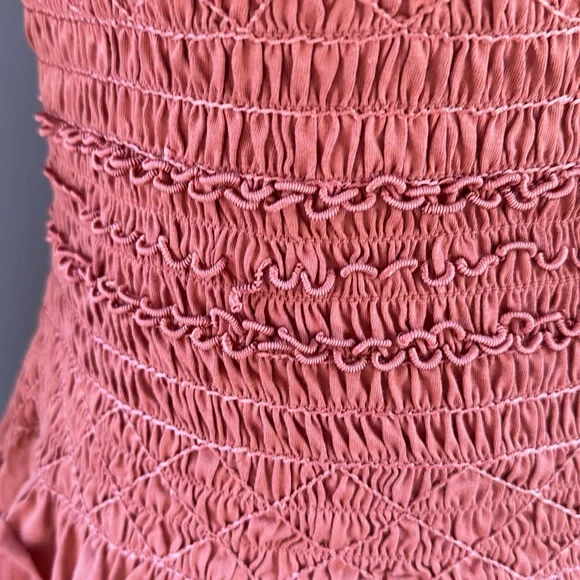 Ulla Johnson Madeline smocked body midi dress NWT size 6 in color clay - Picture 16 of 16